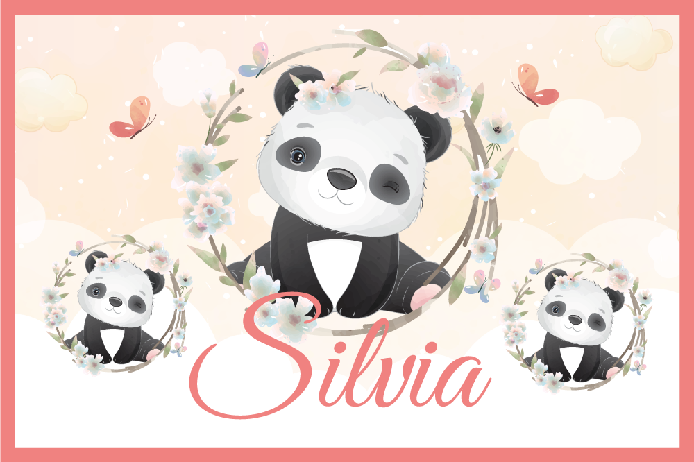 Bordstabletter barnen charming panda arrangement - Tenstickers