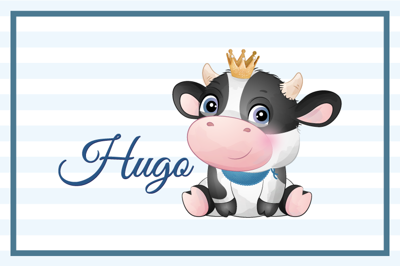 Söt ko för pojke med namn barn bordstabletter - Tenstickers