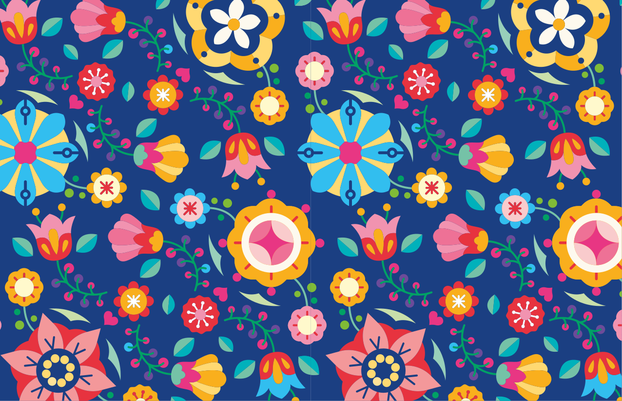 Vibrant floral concept bordstabletter original - Tenstickers