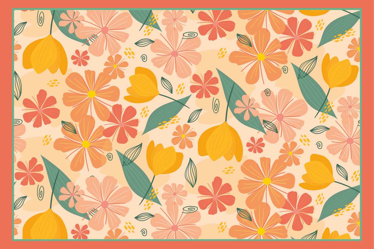 Färgglada löv och blommor original bordstabletter - Tenstickers