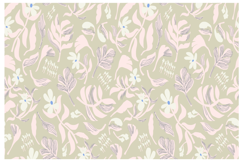 Bordstabletter original botanisk bladinspiration - Tenstickers