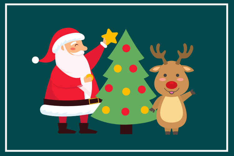 Jul bordstabletter tomte och renar - Tenstickers