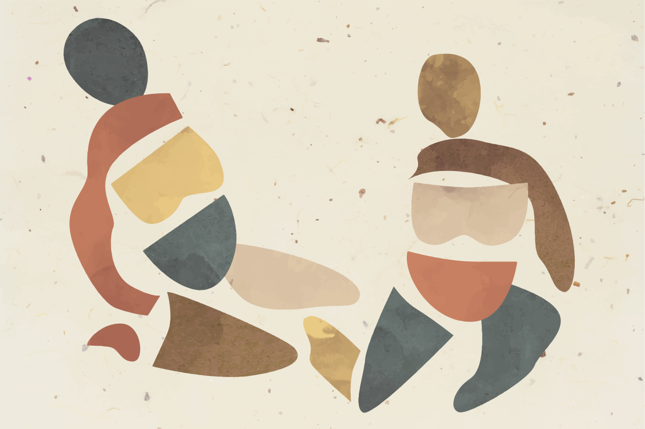 Abstrakta människofigurer bordstabletter modernt - Tenstickers