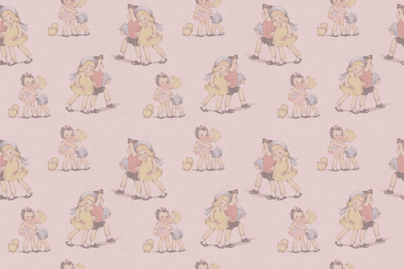 Bordstabletter barnen med vintage barnillustrationer - Tenstickers