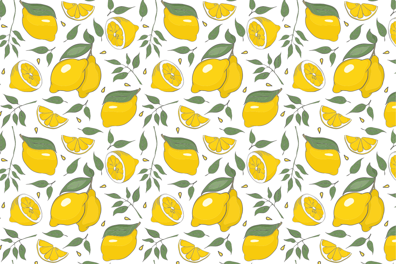 Bordstabletter original livlig citronsmönster - Tenstickers