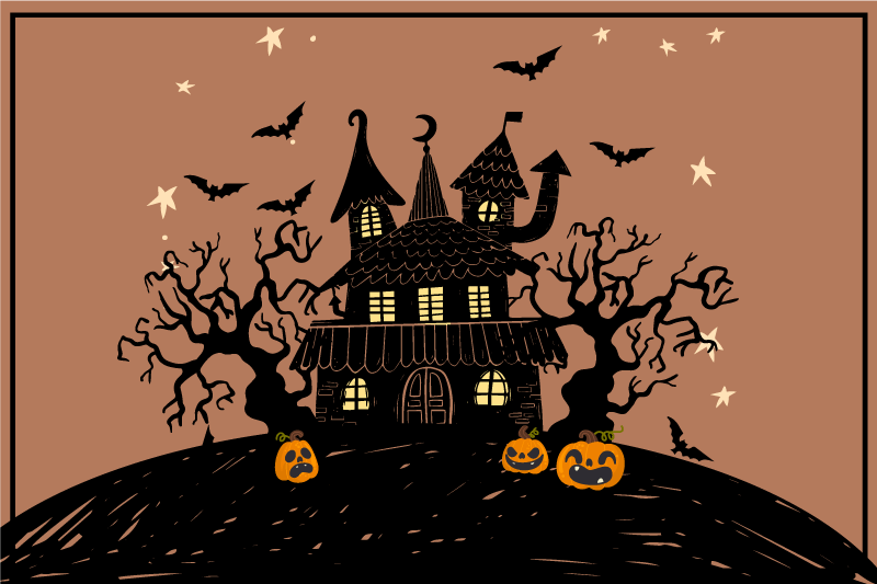 Spökhus med fladdermöss och läskiga bordstabletter - Tenstickers