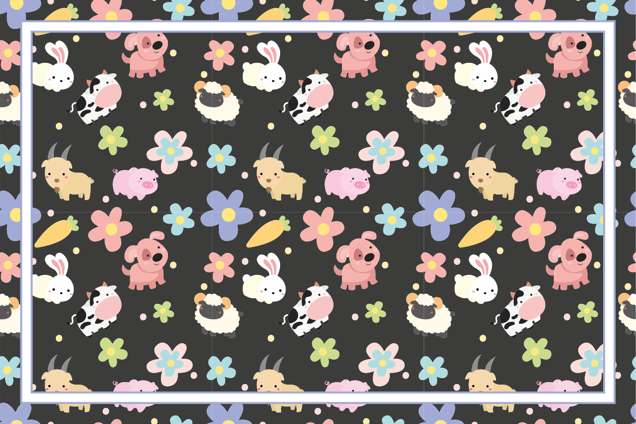 Bordstabletter barnen med charmiga djurillustrationer - Tenstickers