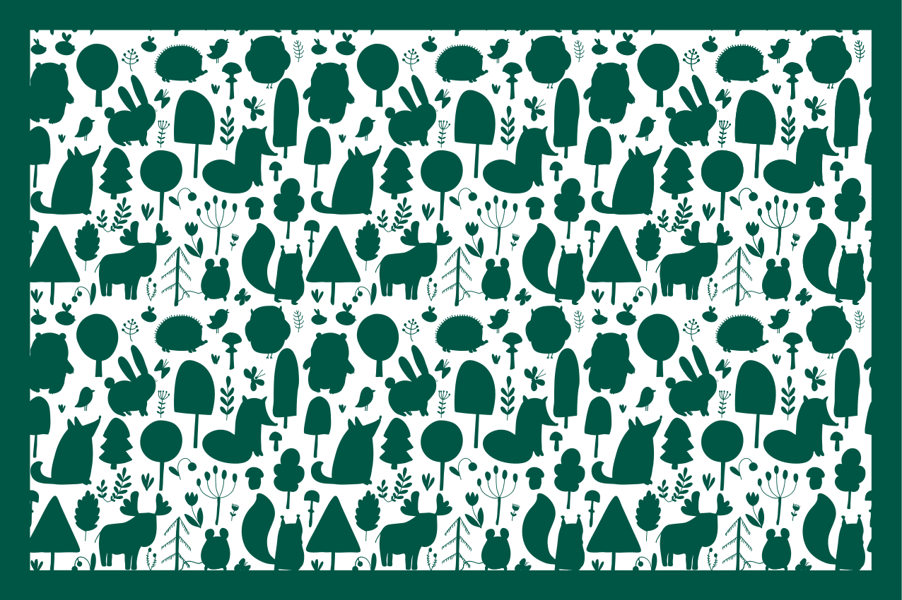 Skog vilda djur siluett bordstabletter - Tenstickers