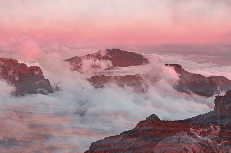 Bordstabletter modernt bergigt landskap - Tenstickers