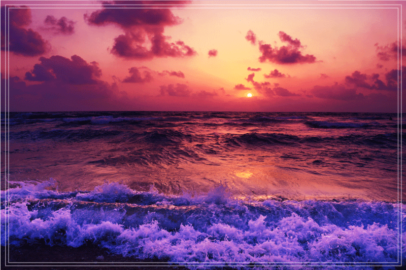 Sunset ocean scene bordstabletter original - Tenstickers