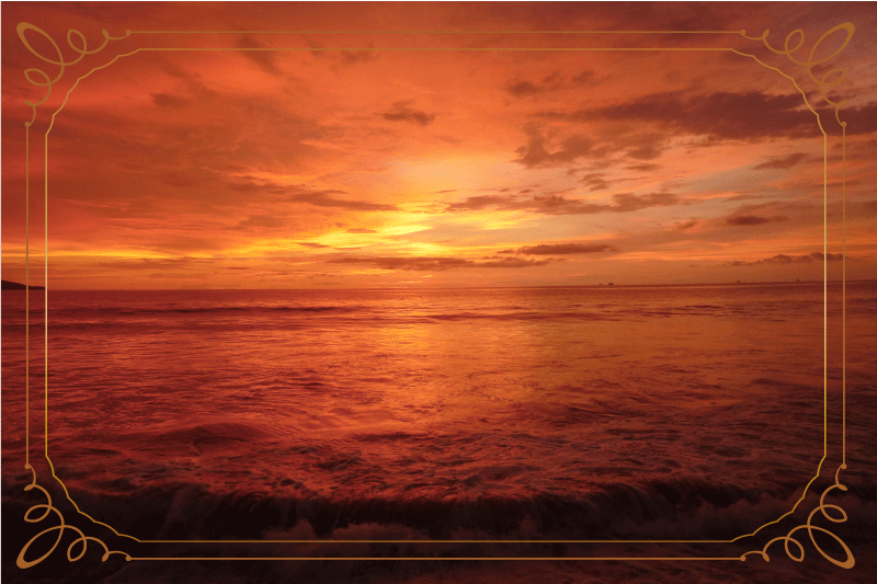 Bordstabletter modernt skymning havutsikt - Tenstickers