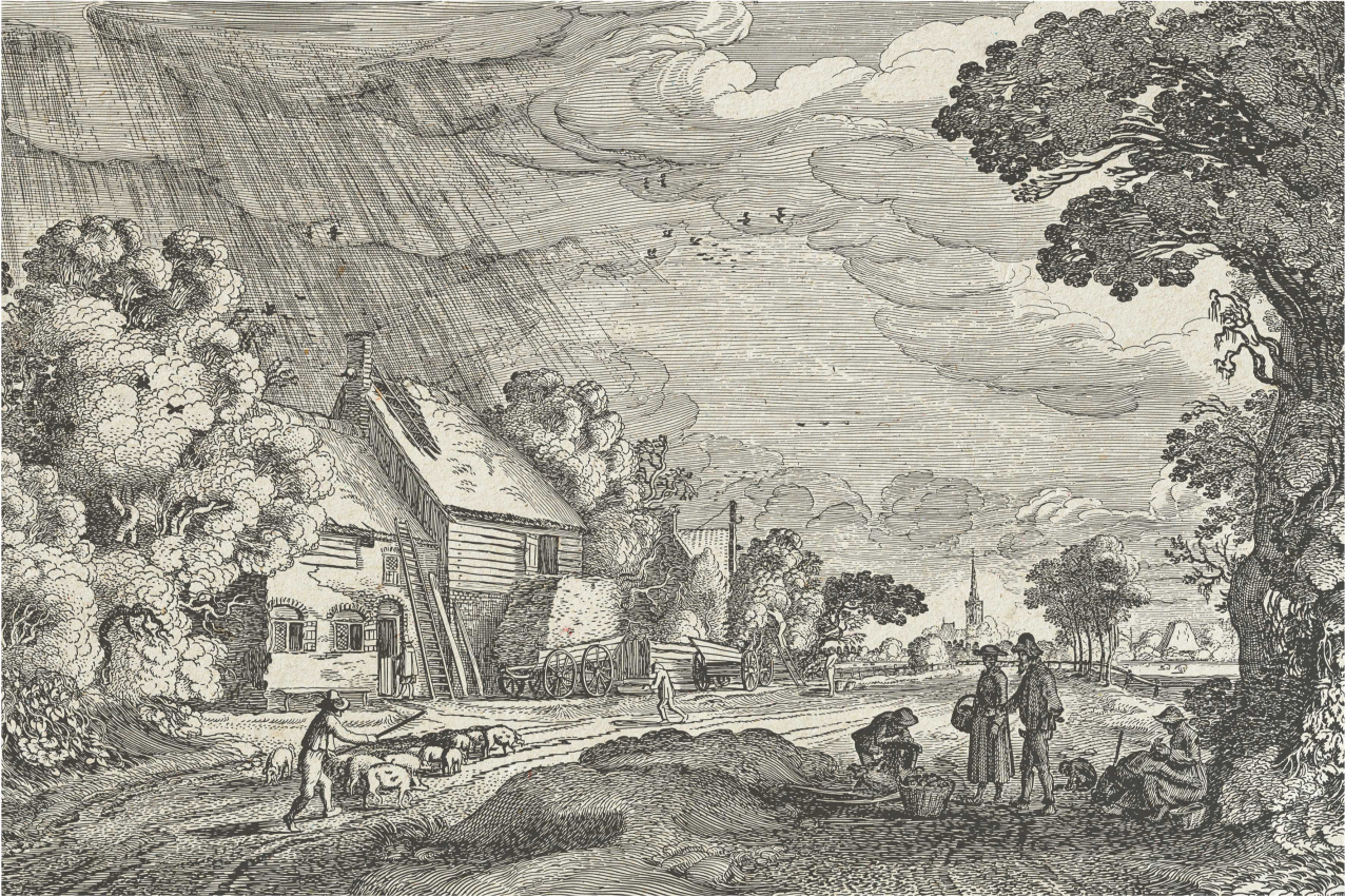 Vintage landskap scen bordstabletter original - Tenstickers