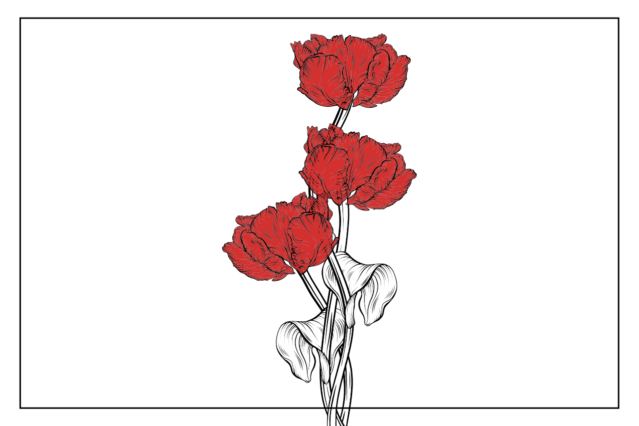 Röda blommor bordstabletter original - Tenstickers
