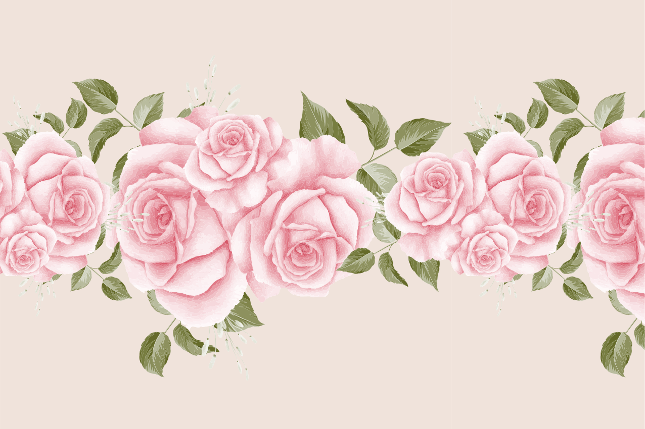 Vintage rosa rosmönster eleganta bordstabletter - Tenstickers