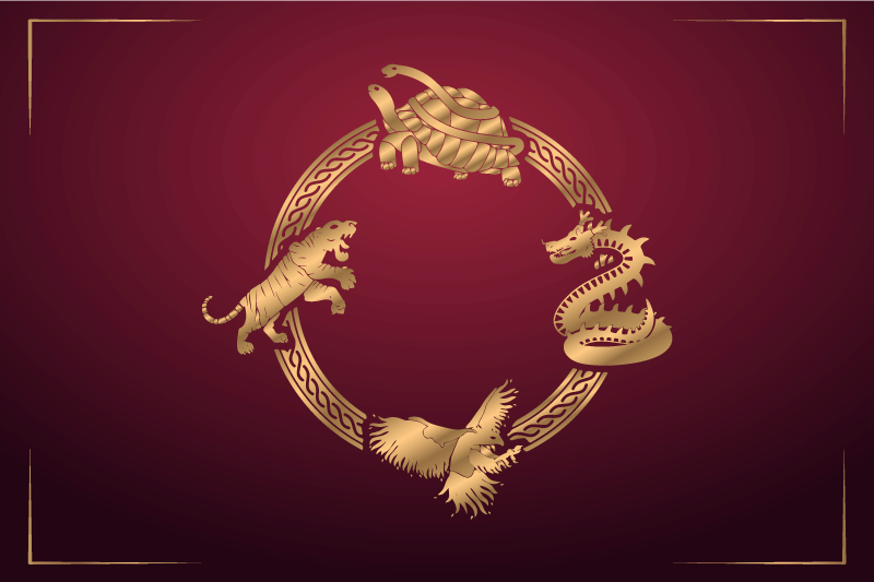 Bordstabletter original gyllene djur emblemer - Tenstickers