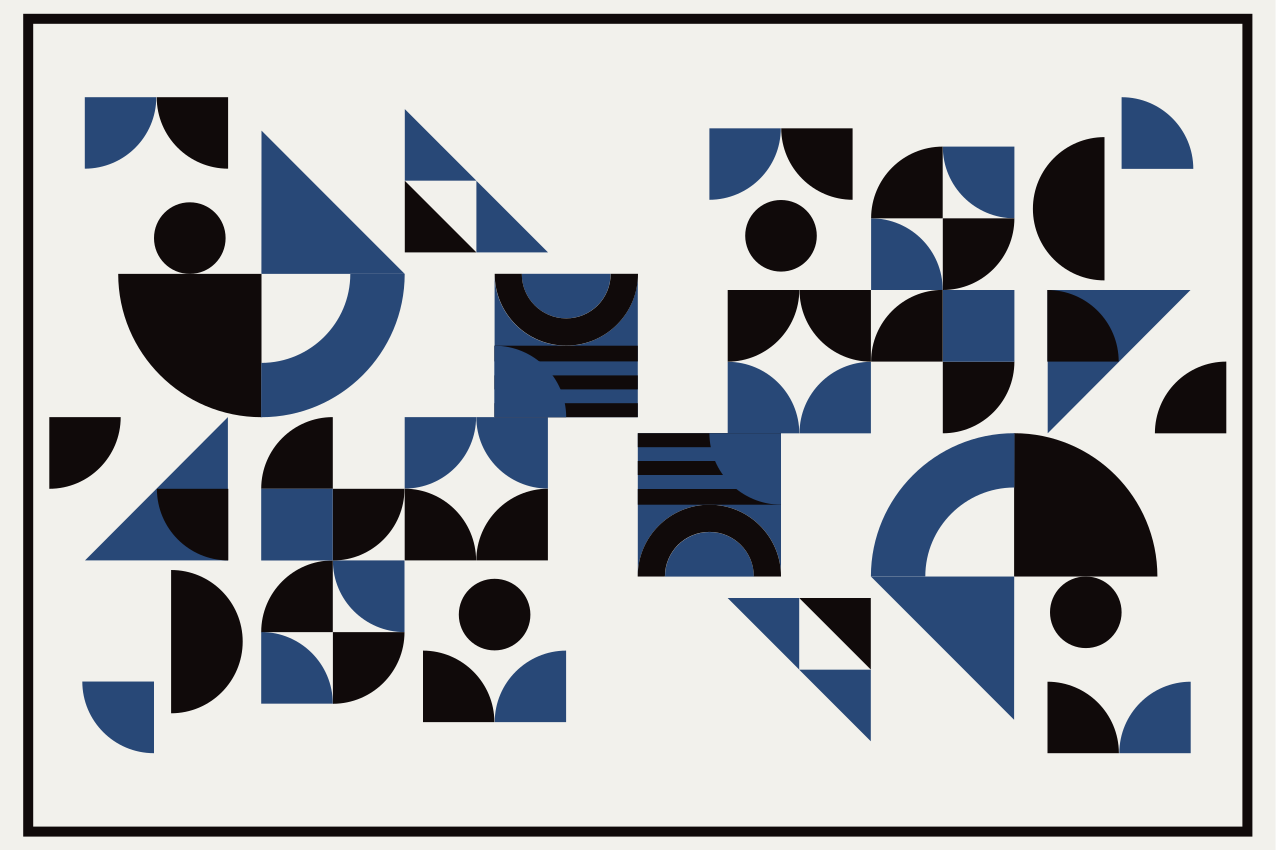 Bordstabletter modernt geometriska blå mönster - Tenstickers