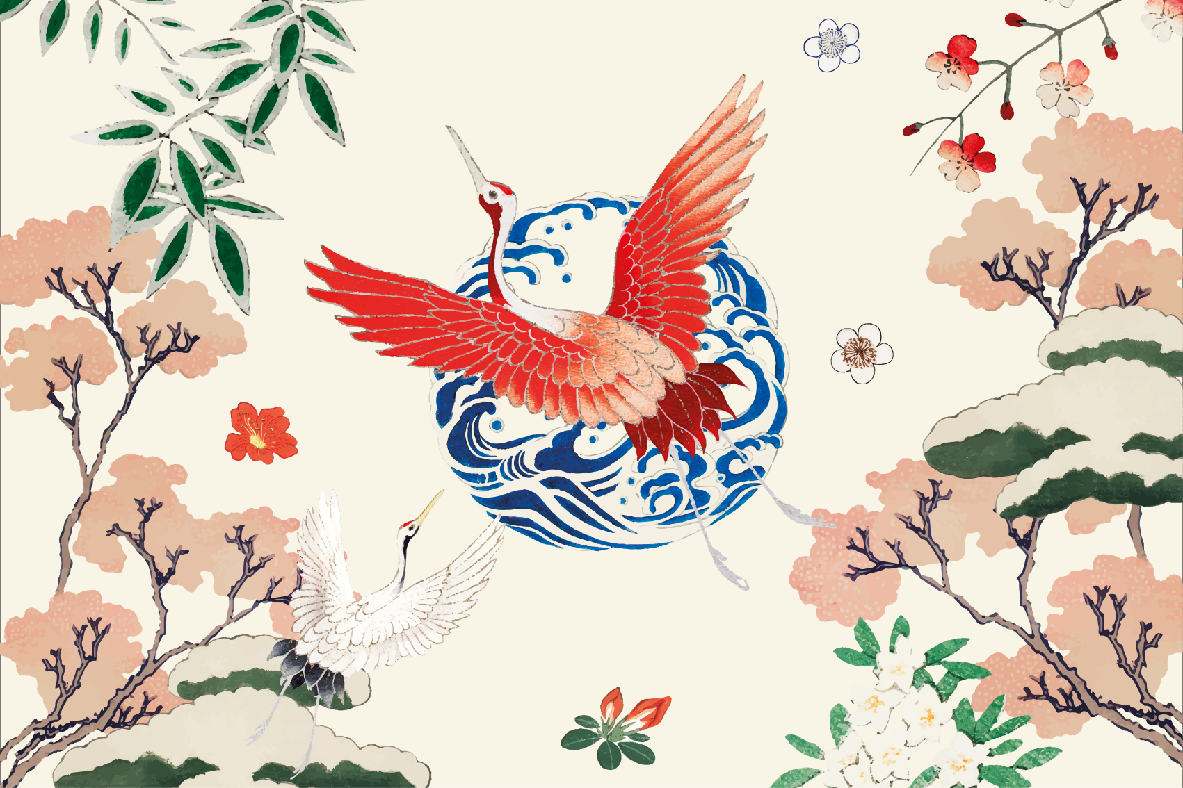 Bordstabletter i vinyl i chinoiserie - Tenstickers