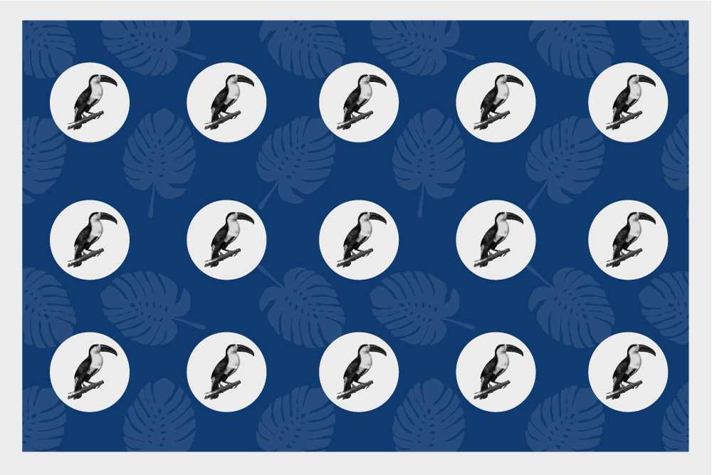 Bordstabletter original tropisk fågelmönster - Tenstickers