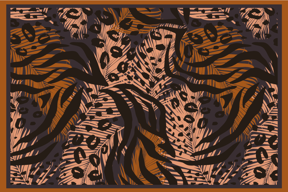 Leopard och växtvinyl bordstabletter - Tenstickers