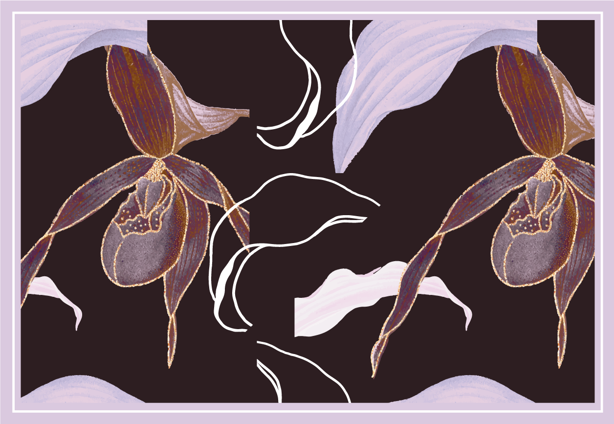 Bordstabletter elegant med orkidéblommor mönster - Tenstickers