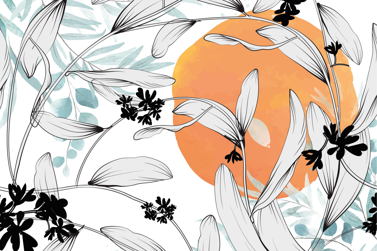 Bordstabletter modernt blommig inspirerad accent - Tenstickers