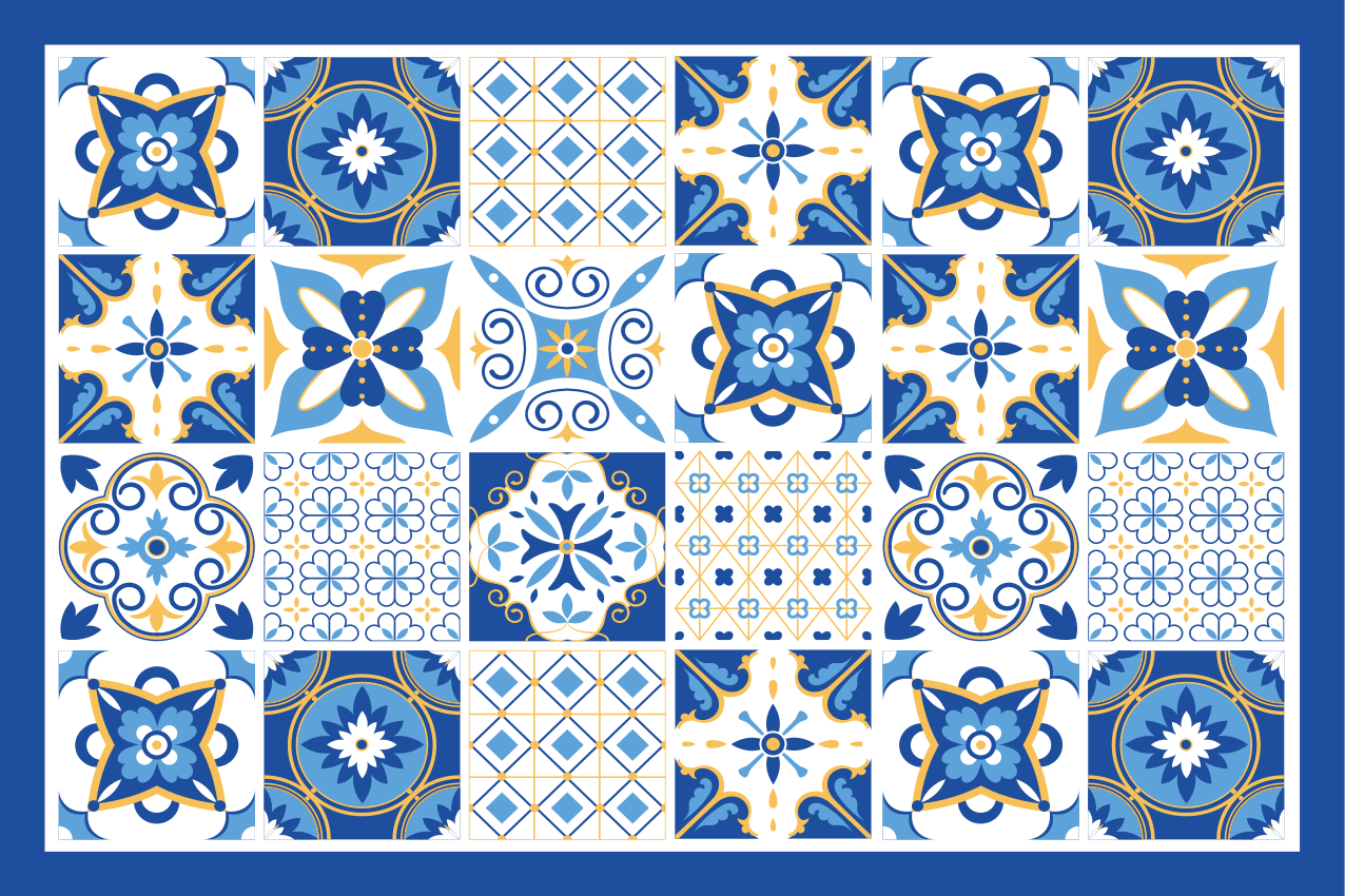 Bordstabletter original klassiskt kakelmönster - Tenstickers