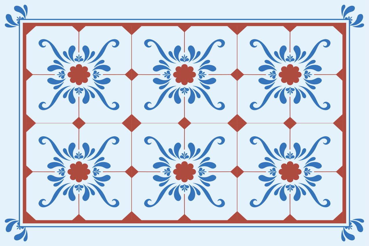 Bordstabletter med vintage blommönster - Tenstickers
