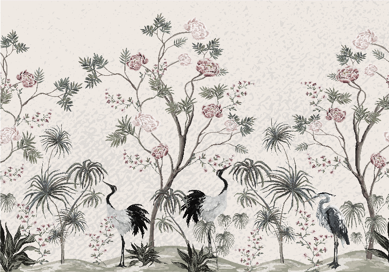 Cranes among blossoms bordstabletter barnen - Tenstickers