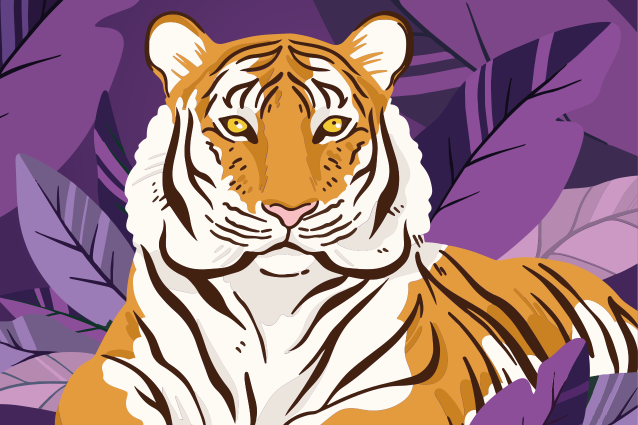 Bordstabletter barnen majestätisk tigerporträtt - Tenstickers