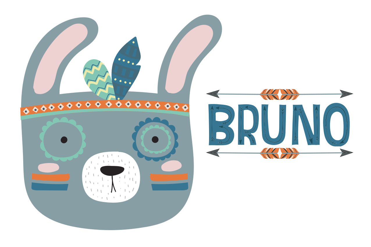 Blå nordiska kanin namn personliga bordstabletter - Tenstickers