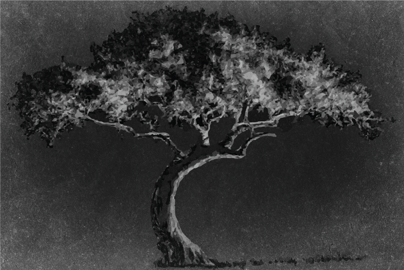 Artistic tree silhouette bordstabletter - Tenstickers