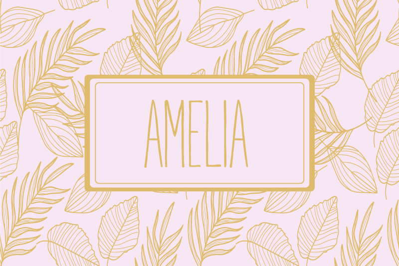 Gyllene "boho" löv personliga bordstabletter - Tenstickers