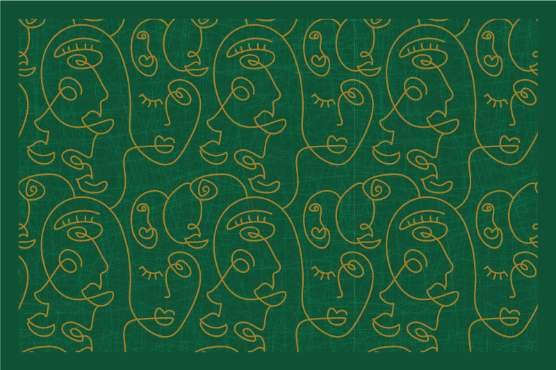 Abstract face pattern bordstabletter original - Tenstickers