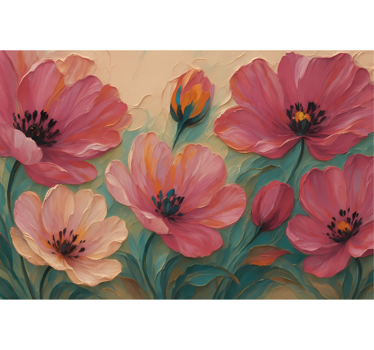 Målad blomsterkonst Badkar Fototapeter - Tenstickers