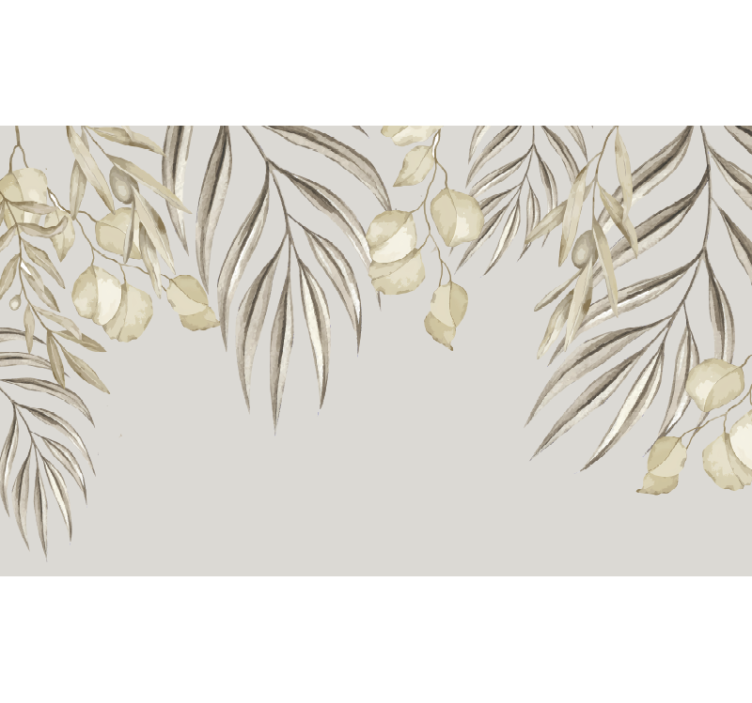 Mjuk beige palm Badkar Fototapeter - Tenstickers