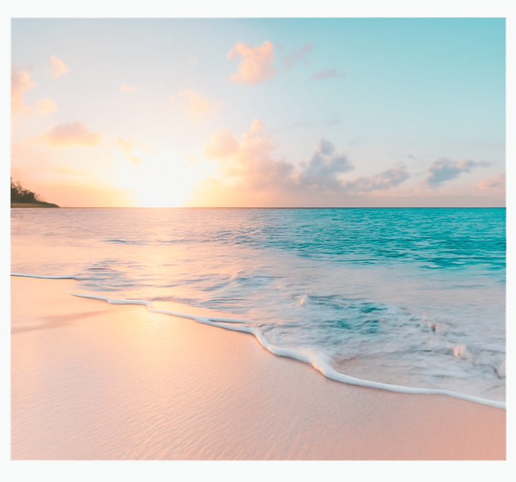 Design med lugnad solnedgång Fototapeter Hav - Tenstickers