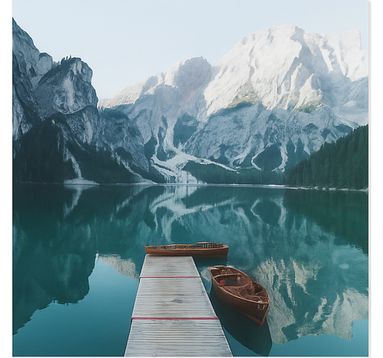 Lago di braies, dolomiterna Fototapeter Fjäll - Tenstickers