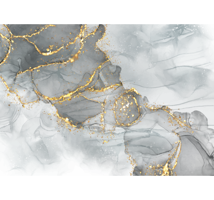 Mosaikvägg grå och guld Fototapeter Äktenskap - Tenstickers