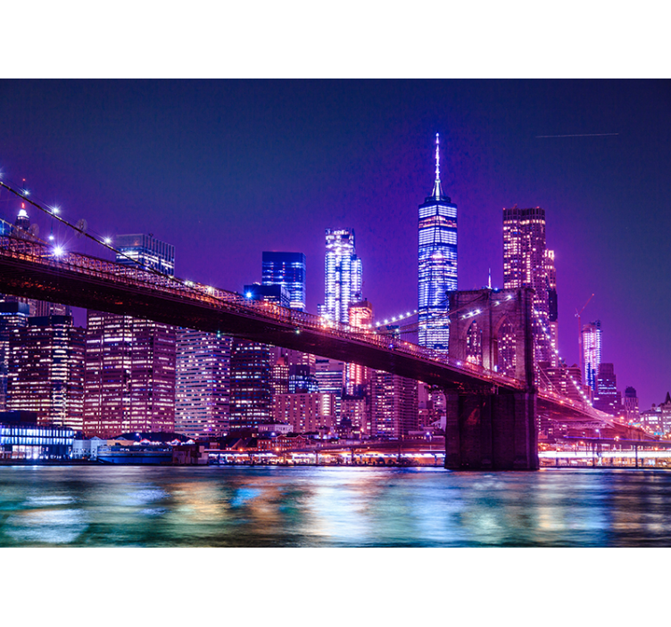 Natten new york fototapet - Tenstickers