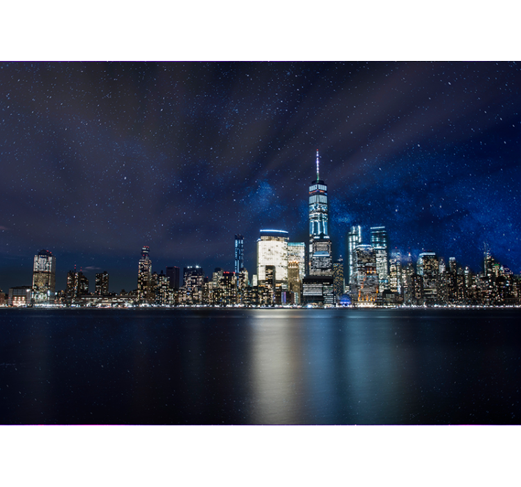 Stjärnklar natt över new york fototapet - Tenstickers