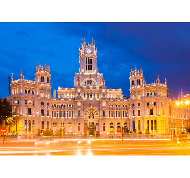 Palacio cibeles på nattfototapeten - Tenstickers