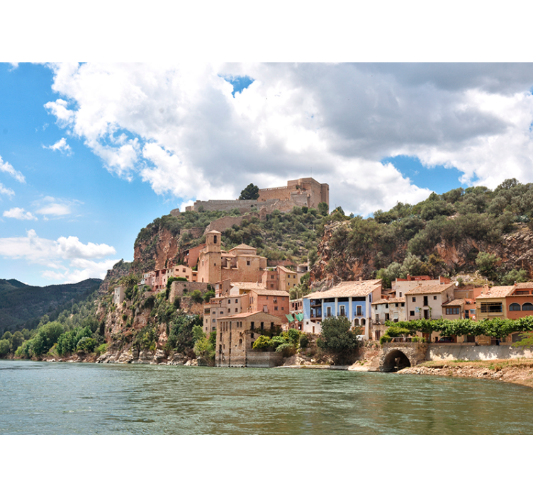 Ebro stadsfototapet - Tenstickers