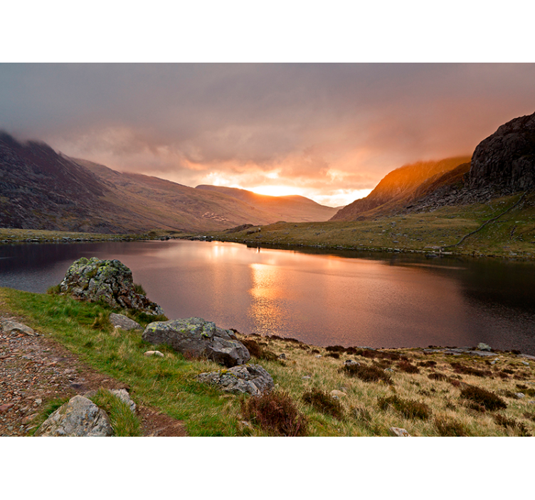 Snowdonia nationalpark bergfototapet - Tenstickers