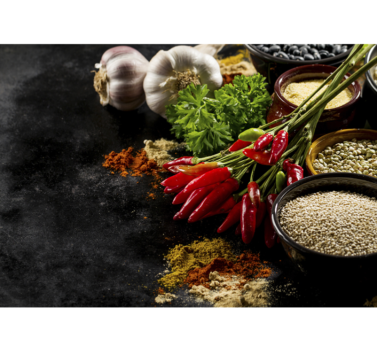 Kryddor 3d fototapet - Tenstickers