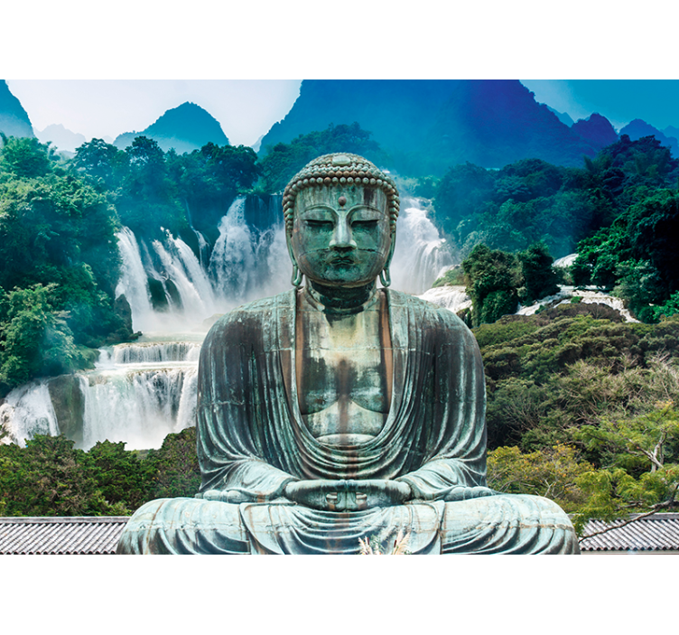 Lugnt buddha vattenfall Fototapeter Natur - Tenstickers