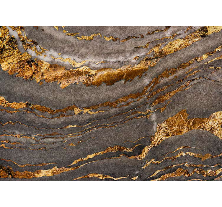 Fototapet i lyxigt guld och blå marmor - Tenstickers