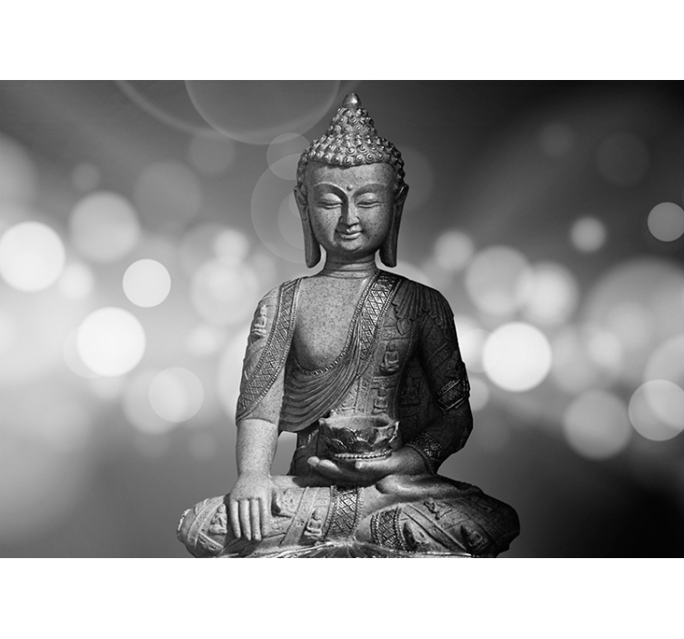 Silver buddha zen fototapet - Tenstickers