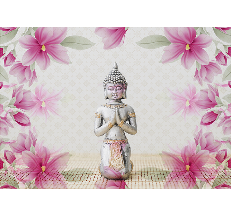 Blomma buddha zen fototapet - Tenstickers