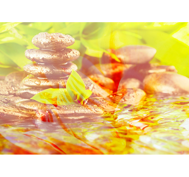 Vit orkidé zen fototapet - Tenstickers