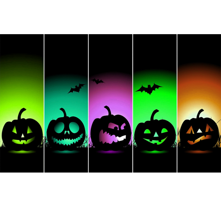Fototapeter halloween pumpafaces - Tenstickers